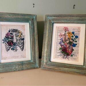 Distressed Turquoise Wood Frame - Home Accent